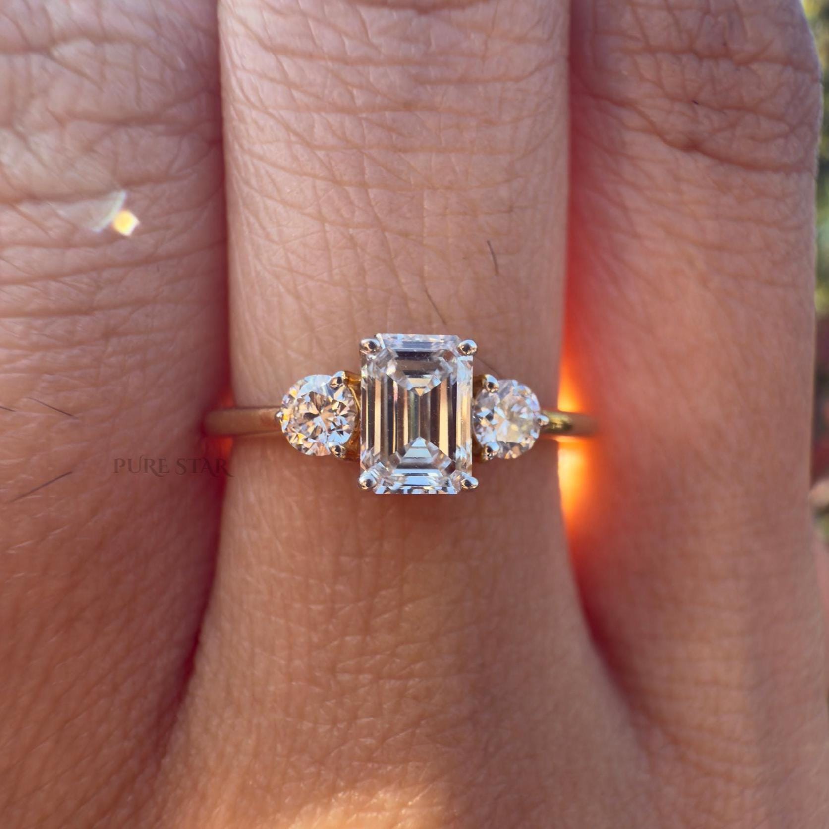 Round Cut Lab Grown Diamond Ring | Minimalist 14k Gold Solitaire Ring | Dainty Anniversary Promise Ring for Women