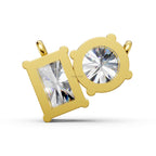 Toi Et Moi Diamond Necklace | Radiant & Round Two Stone Lab Grown Pendant in 14K Gold | Romantic Anniversary Gift for Her