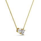 Toi Et Moi Diamond Necklace | Radiant & Round Two Stone Lab Grown Pendant in 14K Gold | Romantic Anniversary Gift for Her