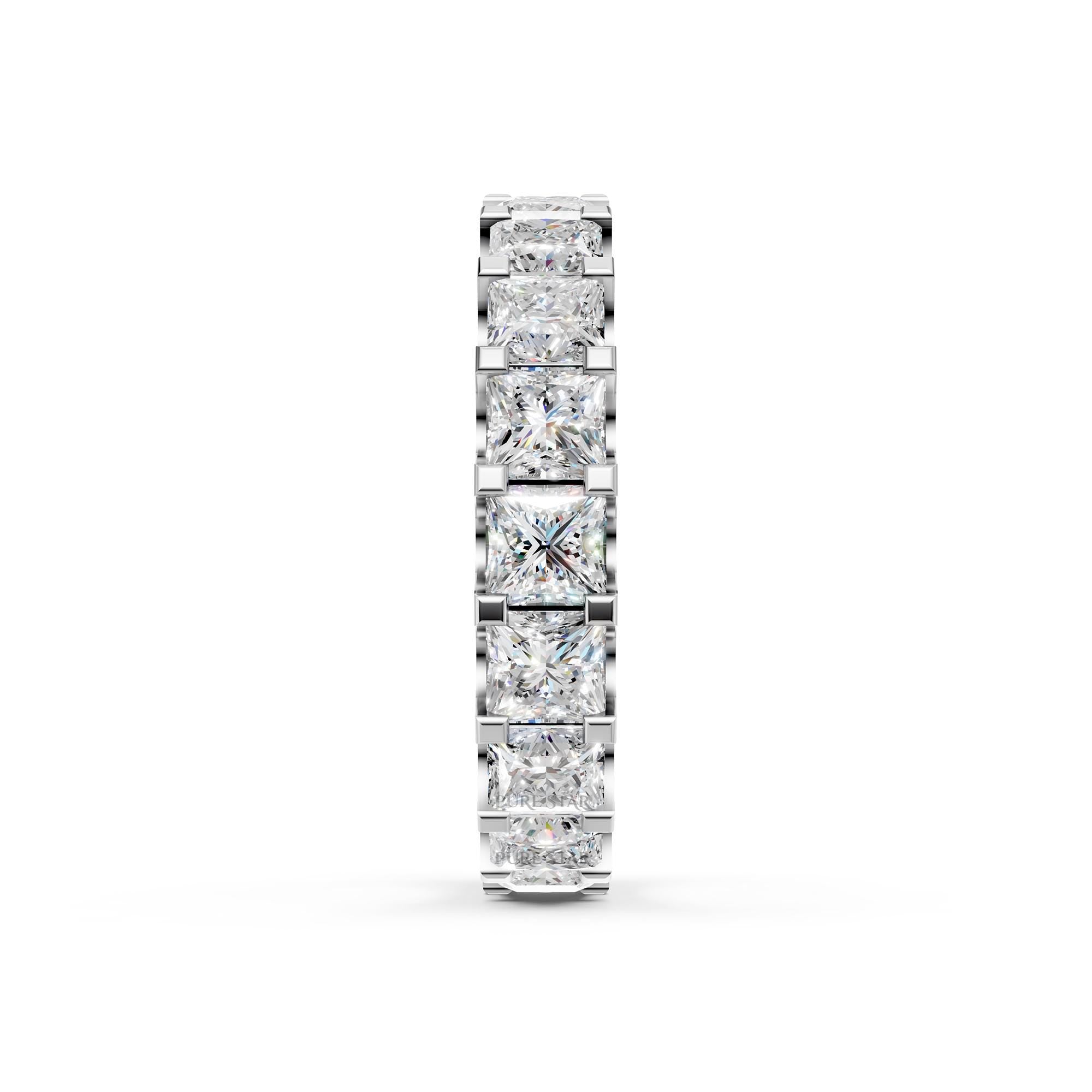 Princess Cut Diamond Eternity Band, Stackable Ring, Female Wedding Band, Lab Diamond Full Eternity Wedding Band, Princess Diamond Ring