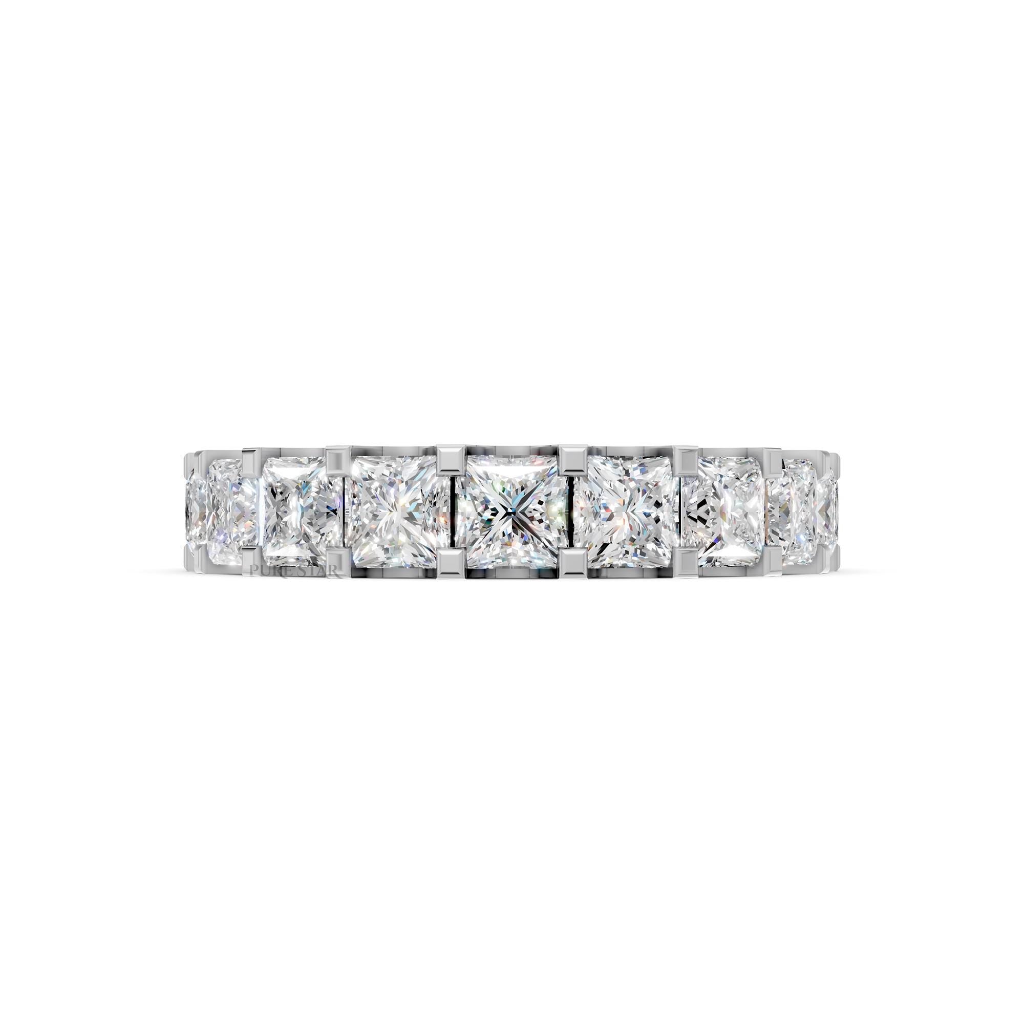 Princess Cut Diamond Eternity Band, Stackable Ring, Female Wedding Band, Lab Diamond Full Eternity Wedding Band, Princess Diamond Ring