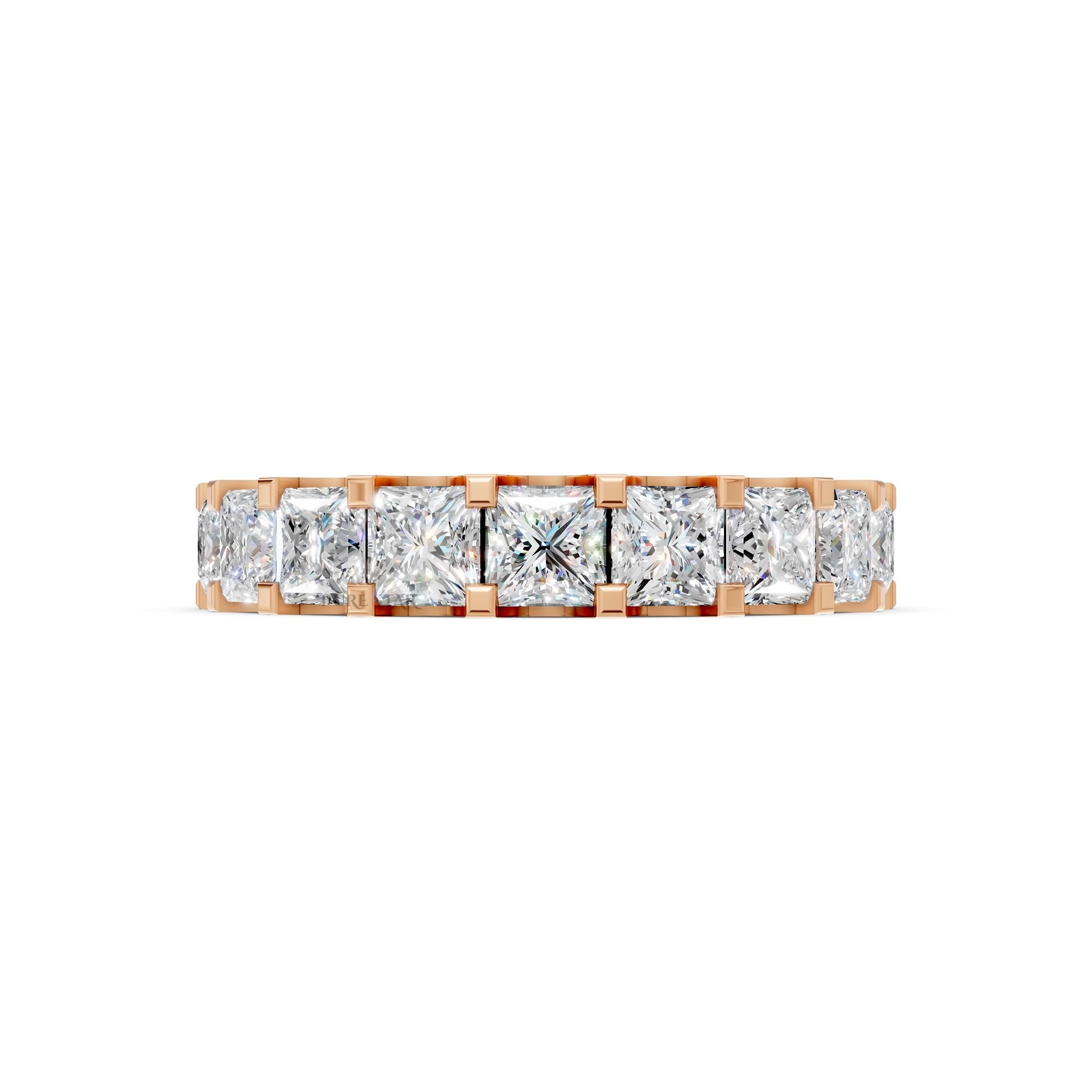 Princess Cut Diamond Eternity Band, Stackable Ring, Female Wedding Band, Lab Diamond Full Eternity Wedding Band, Princess Diamond Ring