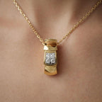 Lab Grown Diamond Pendant Necklace: 14K Gold Minimalist Jewelry