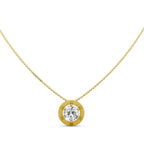 Lab Grown Diamond Pendant Necklace | Round Solitaire Gold Necklace 13 CT | Minimal Luxury Gift for Women Anniversary