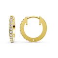 Lab Grown Diamond Hoop Earrings 14K Gold | Round Cut Bridal Wedding Gift | Luxury Diamond Hoops for Women