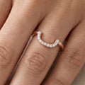 Lab Grown Diamond Wedding Ring Contoured Comfort Fit Band | Curved Diamond Wedding Band in Solid Gold | Bridal Ring