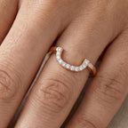 Lab Grown Diamond Wedding Ring Contoured Comfort Fit Band | Curved Diamond Wedding Band in Solid Gold | Bridal Ring