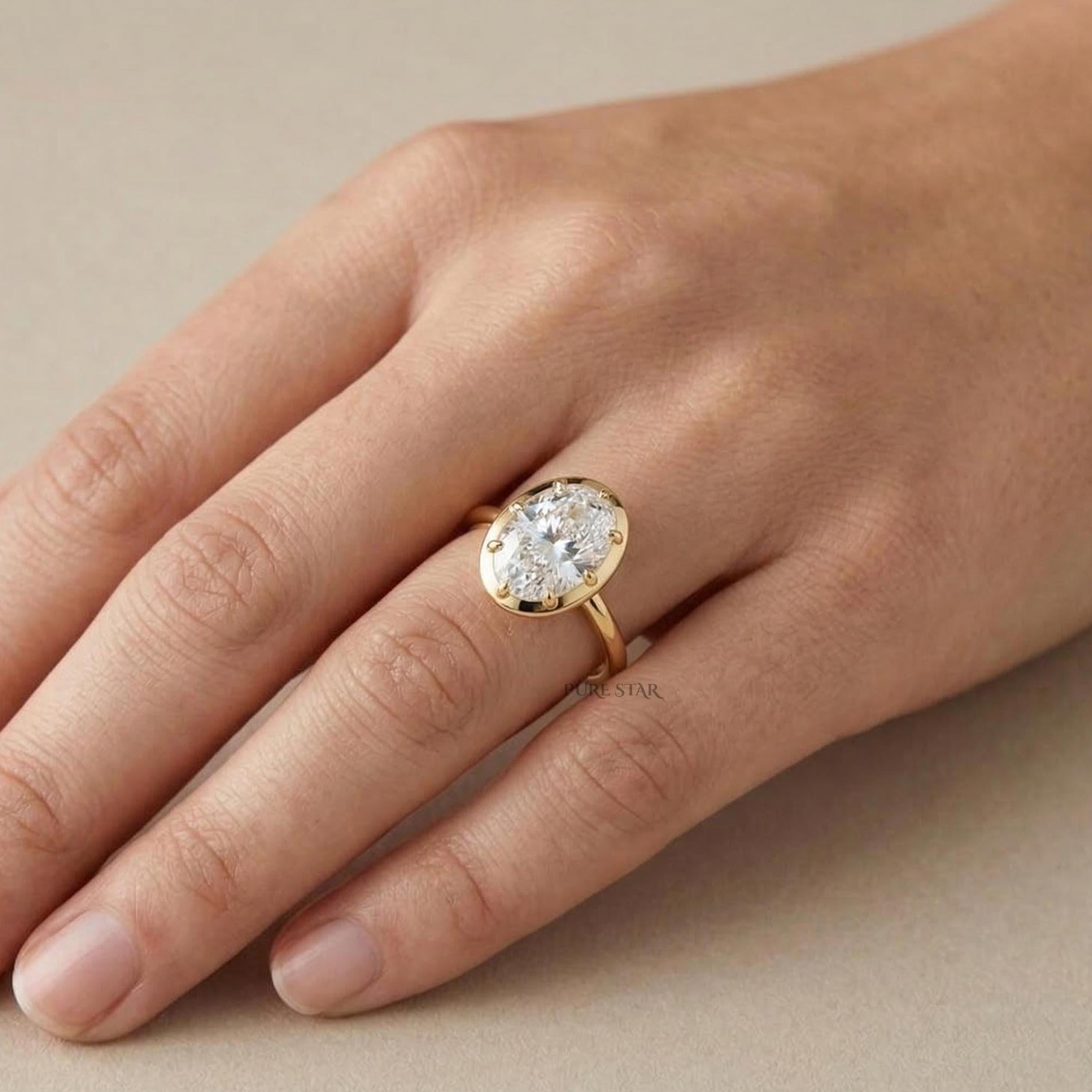 Oval Lab Diamond Ring 2.00 Ctw, 14k Gold Solitaire Engagement Ring, Minimalist Elegant Proposal Ring, Ethical Luxury Ring Gift