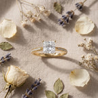 Princess Cut Lab Diamond Engagement Ring 14K Gold Wedding Ring