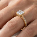 Princess Cut Lab Diamond Engagement Ring 14K Gold Wedding Ring
