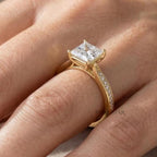 Princess Cut Lab Diamond Engagement Ring 14K Gold Wedding Ring