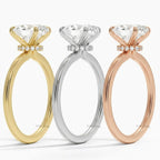 Oval Lab Grown Diamond Ring Hidden Halo, Oval Engagement Ring Gold, Secret Halo Solitaire, Luxury Proposal Ring for Women