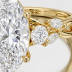 Marquise Diamond Ring Three Stone Engagement Ring for Women Dainty Trilogy Lab Grown Diamond Luxury Ethical Jewelry Gift