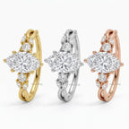 Marquise Diamond Ring Three Stone Engagement Ring for Women Dainty Trilogy Lab Grown Diamond Luxury Ethical Jewelry Gift