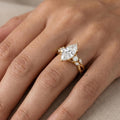 Marquise Diamond Ring Three Stone Engagement Ring for Women Dainty Trilogy Lab Grown Diamond Luxury Ethical Jewelry Gift