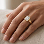 Radiant Cut Lab Grown Diamond Ring, 1.50 TCW Bezel Set Solitaire, 14K Yellow Gold Band, IGI Certified Engagement Ring, Modern Gift