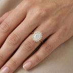 Oval Halo Lab Grown Diamond Ring, Oval Engagement Ring, Four Prong Halo Ring, Ethical Diamond Ring, Bridal Promise Ring Gift