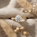 Lab Grown Diamond Ring Round Cut Vine Engagement Ring for Women Dainty Petite Twisted Band Ethical Diamond Jewelry Gift