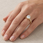 Lab Grown Diamond Ring Round Cut Vine Engagement Ring for Women Dainty Petite Twisted Band Ethical Diamond Jewelry Gift