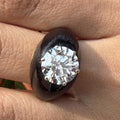 Lab Grown Diamond Engagement Ring | 3.50 Carat Round Cut 14K Gold Art Deco Ring | Luxury Bridal Jewelry