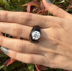 Lab Grown Diamond Engagement Ring | 3.50 Carat Round Cut 14K Gold Art Deco Ring | Luxury Bridal Jewelry