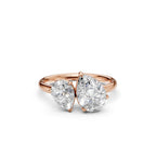 14K Yellow Gold Toi-et-Moi Pear Cut Lab-Grown Diamond Lab Grown Diamond Ring IGI Certified Solitaire Engagement or Anniversary Gift for Her