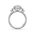 5 CT Five Stone Radiant Cut Lab Grown Diamond Engagement Ring, Baguette & Princess Cut Side Stones, Anniversary Ring, 14K Wedding Gift