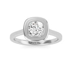 Cushion cut Bezel diamond Engagement Ring Unique Vintage 2 Carat Lab Grown Diamond Engagement Ring 14K Solid Gold IGI Certified Diamond Ring