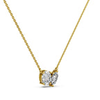Toi Et Moi Lab Grown Diamond Necklace | Oval & Marquise Two Stone 14K Gold Pendant | Romantic Anniversary Gift for Her