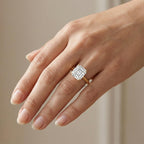 Asscher Cut Solitaire Ring Knife Edge Engagement Ring Lab Diamond Minimalist Gold Ring Elegant Proposal Jewelry Gift for Her