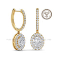 Oval Cut Lab Grown Diamond Dangling Earrings,Dangle and Drop Wedding Earrings for Women, Lever Back Earrings, Anniversary Gifts For Her