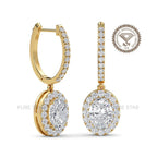 Oval Cut Lab Grown Diamond Dangling Earrings,Dangle and Drop Wedding Earrings for Women, Lever Back Earrings, Anniversary Gifts For Her