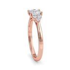 IGI Certified Cushion Cut Lab Grown Diamond Ring 14K White Gold Engagement Ring Hidden Halo Side Stone Bridal Ring