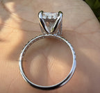 5 CT Radiant Cut Lab Grown Diamond Engagement Ring, Hidden Halo Radiant Solitaire, 5 Carat Cathedral Setting Wedding Ring, Anniversary Gift