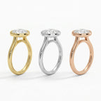 Oval Lab Grown Diamond Ring Accent Round Side Stones Solid Gold Engagement Ring Minimalist Bridal Anniversary Ring