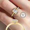 Radiant Cut Lab Grown Diamond Engagement Ring Yellow Gold Bezel Solitaire Radiant Lab Diamond Bezel Set Solitaire Anniversary Gift Ring