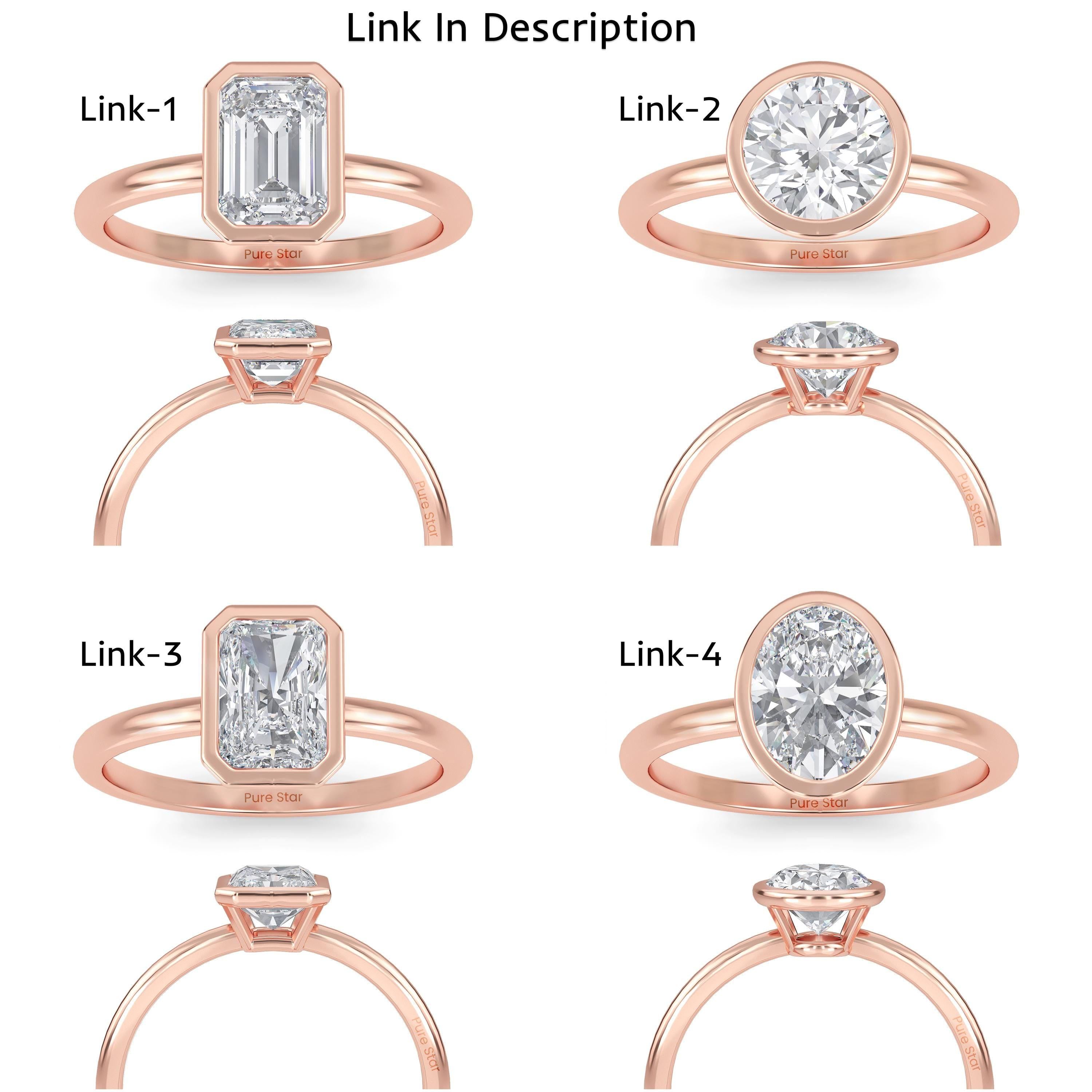 Radiant Cut Lab Grown Diamond Engagement Ring Yellow Gold Bezel Solitaire Radiant Lab Diamond Bezel Set Solitaire Anniversary Gift Ring