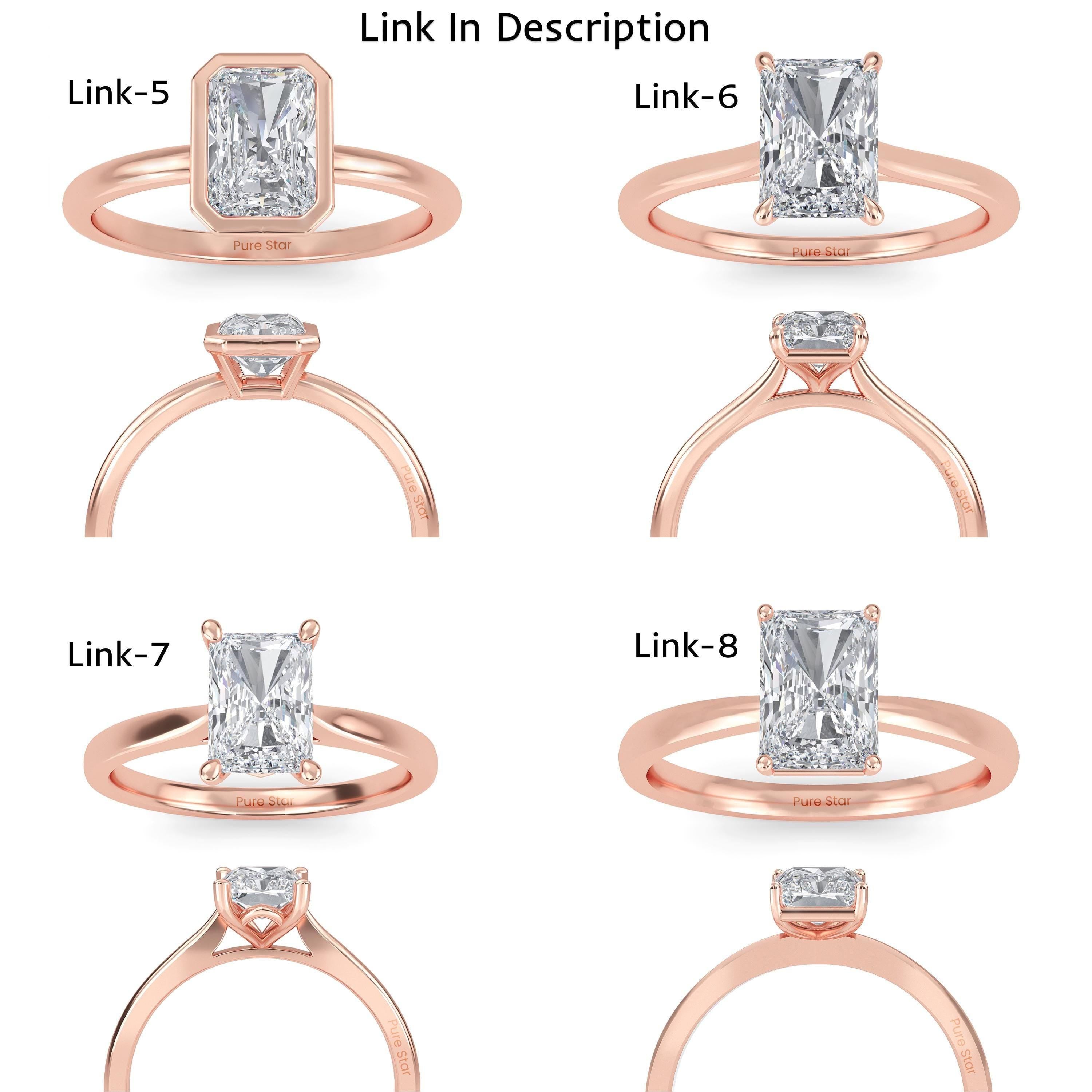 Radiant Cut Lab Grown Diamond Engagement Ring Yellow Gold Bezel Solitaire Radiant Lab Diamond Bezel Set Solitaire Anniversary Gift Ring