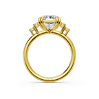 5 CT Five Stone Radiant Cut Lab Grown Diamond Engagement Ring, Baguette & Princess Cut Side Stones, Anniversary Ring, 14K Wedding Gift