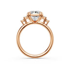 5 CT Five Stone Radiant Cut Lab Grown Diamond Engagement Ring, Baguette & Princess Cut Side Stones, Anniversary Ring, 14K Wedding Gift