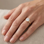 Round Cut Diamond Ring Solitaire Engagement Ring Lab Grown Diamond Ring for Women Classic Luxury Ethical Ring Gift
