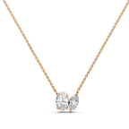 Toi Et Moi Lab Grown Diamond Necklace | Oval & Marquise Two Stone 14K Gold Pendant | Romantic Anniversary Gift for Her