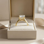 Asscher Cut Solitaire Ring Knife Edge Engagement Ring Lab Diamond Minimalist Gold Ring Elegant Proposal Jewelry Gift for Her