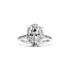 Oval Cut Halo Lab Grown Diamond Engagement Ring in 14K Solid Yellow Gold, Delicate Hidden Halo Bridal Ring, Unique Promise Ring for Women