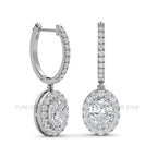 Oval Cut Lab Grown Diamond Dangling Earrings,Dangle and Drop Wedding Earrings for Women, Lever Back Earrings, Anniversary Gifts For Her