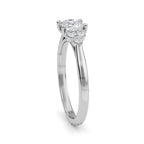 IGI Certified Cushion Cut Lab Grown Diamond Ring 14K White Gold Engagement Ring Hidden Halo Side Stone Bridal Ring