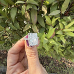 5 CT Radiant Cut Lab Grown Diamond Engagement Ring, Hidden Halo Radiant Solitaire, 5 Carat Cathedral Setting Wedding Ring, Anniversary Gift