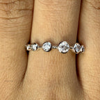 Half Eternity Bezel Set Lab Diamond Wedding Band, 14K Gold Lab Grown Diamond Half Eternity Ring for Women, Round Stackable Band For Her