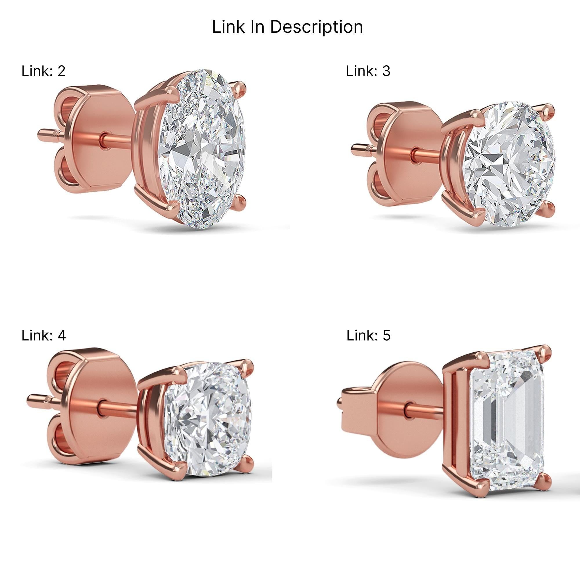 4 Carat Radiant Cut Lab Grown Diamond Stud Earrings 14K Yellow Gold IGI Certified Lab Grown Diamond Ring For Her/Him Everyday Diamond Stud