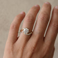 Twisted 1.5Ct Round Lab Grown Diamond Engagement Ring 14K Gold | Unique Horizontal Setting Promise Ring | Modern Wedding Ring for Her Gift